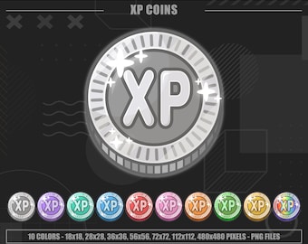 Xp Coin Twitch Channel Points | Experience Points Twitch Badges | Xp Points Loyalty Rewards | Level Up Coins Twitch Emote