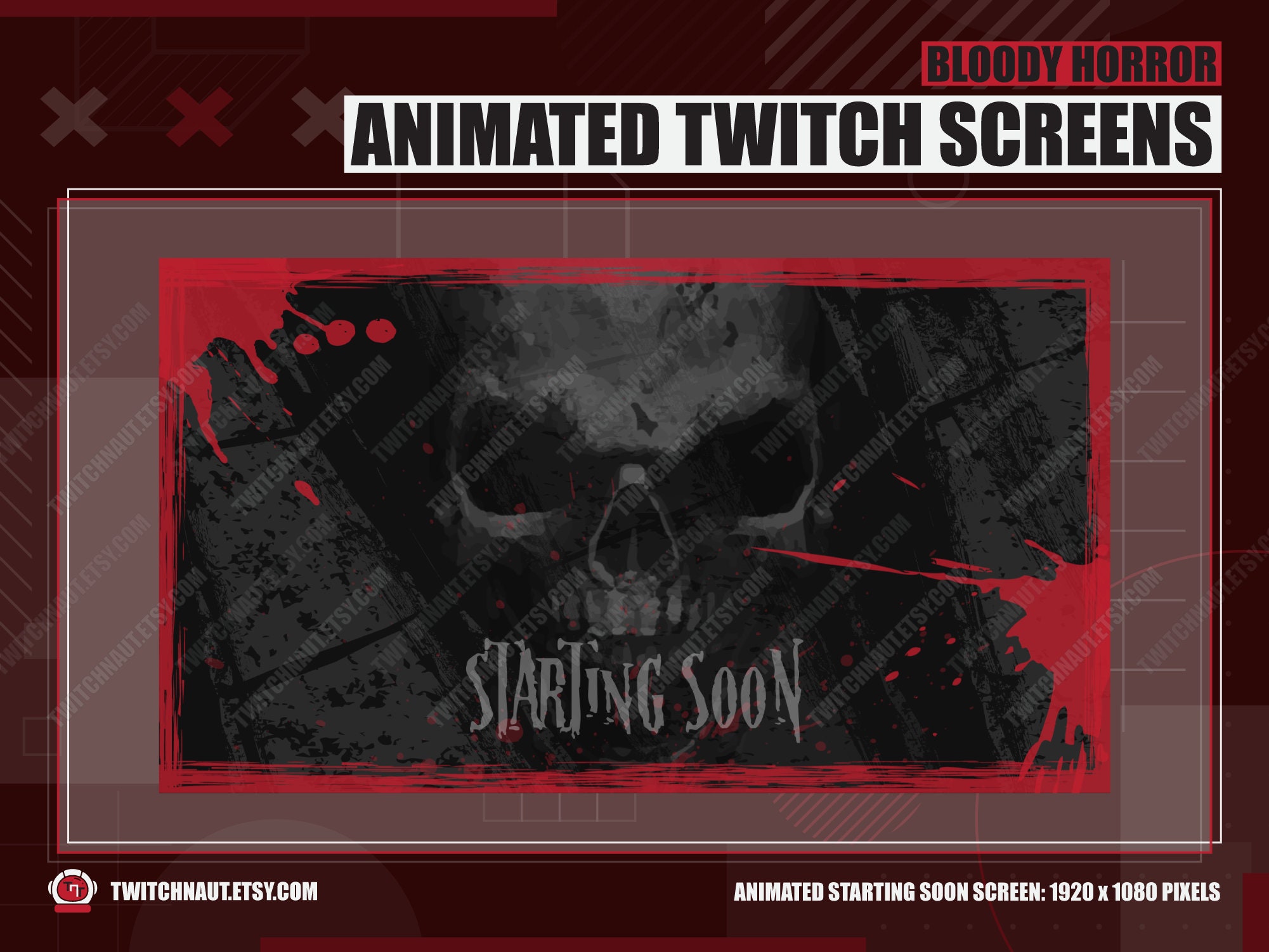 Animated Horror Twitch Screens for Streamers Horror Themed Etsy UK