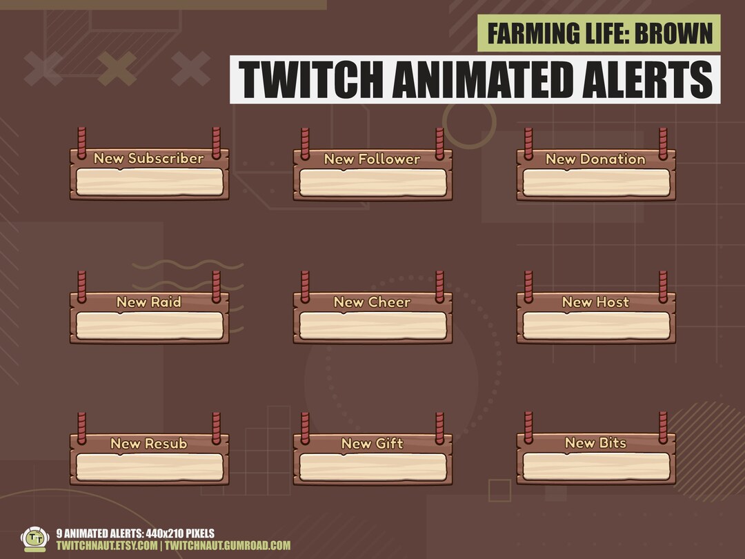 Cozy Wood Sign Animated Twitch Stream Alerts Farm Rustic Cottagecore ...