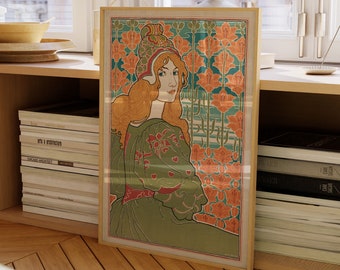 Art Nouveau Print | Orange Tiger Lily | Woman Print | Vintage Poster | 19th century art | Louis Rhead | L'Estampe Moderne: Jane