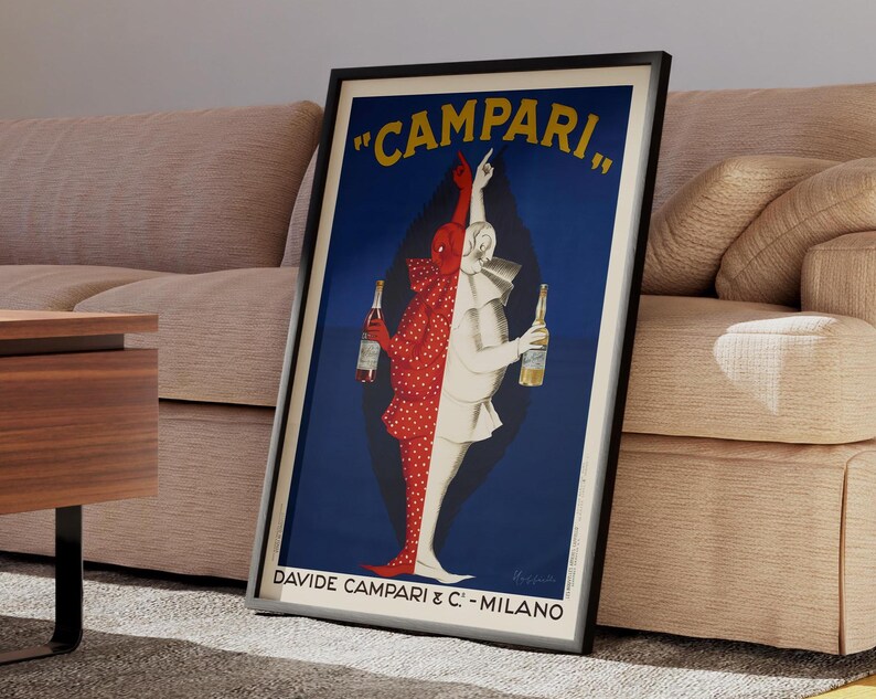 Campari Poster Vintage Print, 1920s Italian Liqueur Retro Drink Poster, Clown Print, Kitchen Print, Campari Bar Art (Digital Download) image 8