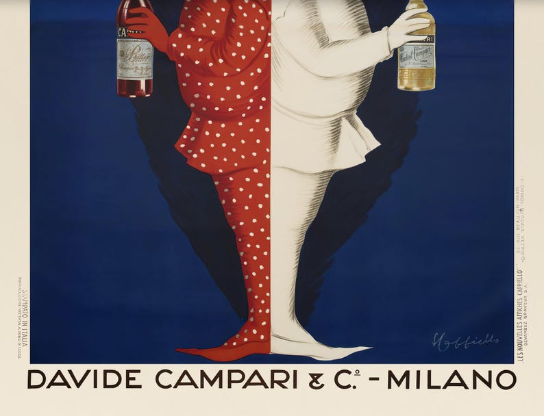 Campari Poster Vintage Print, 1920s Italian Liqueur Retro Drink Poster, Clown Print, Kitchen Print, Campari Bar Art (Digital Download) image 15