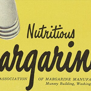 1940s Margarine Ad Print, Retro Kitchen Café Wall Art, Yellow Kitsch Kitchen Print (Digital Download) image 3