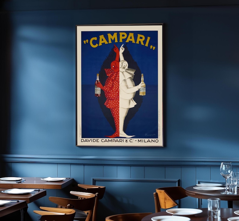 Campari Poster Vintage Print, 1920s Italian Liqueur Retro Drink Poster, Clown Print, Kitchen Print, Campari Bar Art (Digital Download) image 3