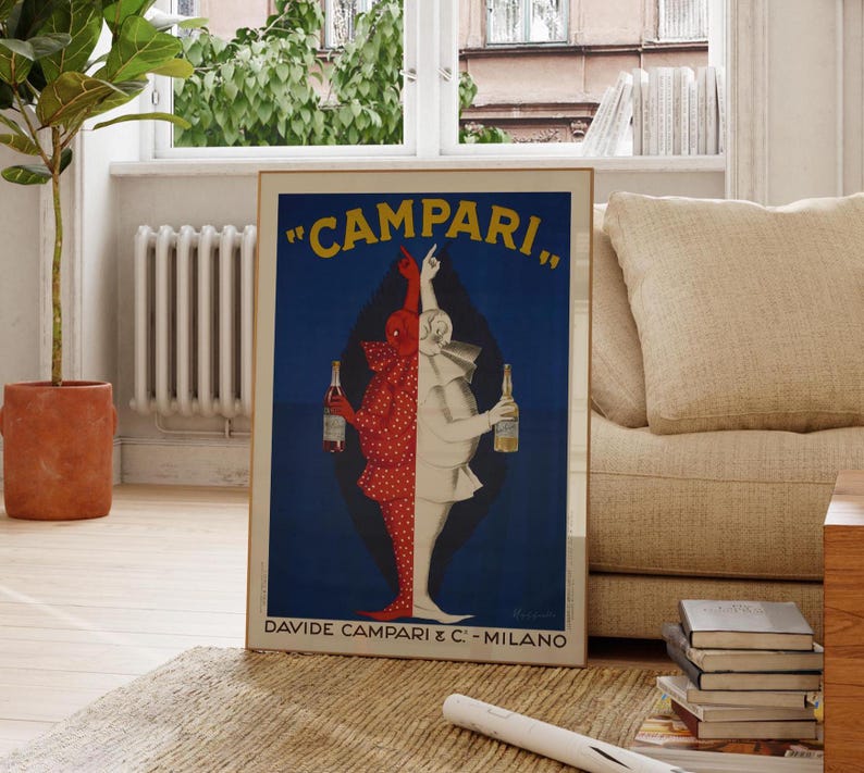 Campari Poster Vintage Print, 1920s Italian Liqueur Retro Drink Poster, Clown Print, Kitchen Print, Campari Bar Art (Digital Download) image 7