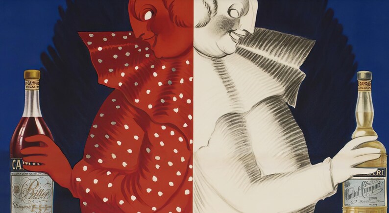 Campari Poster Vintage Print, 1920s Italian Liqueur Retro Drink Poster, Clown Print, Kitchen Print, Campari Bar Art (Digital Download) image 4