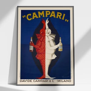 Campari Poster Vintage Print, 1920er Jahre Italienischer Likör Retro Drink Poster, Clown Print, Küchendruck, Campari Bar Art (Digitaler Download)