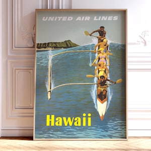 United Airlines Hawaii Poster - Etsy
