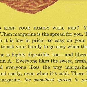 1940s Margarine Ad Print, Retro Kitchen Café Wall Art, Yellow Kitsch Kitchen Print (Digital Download) image 10