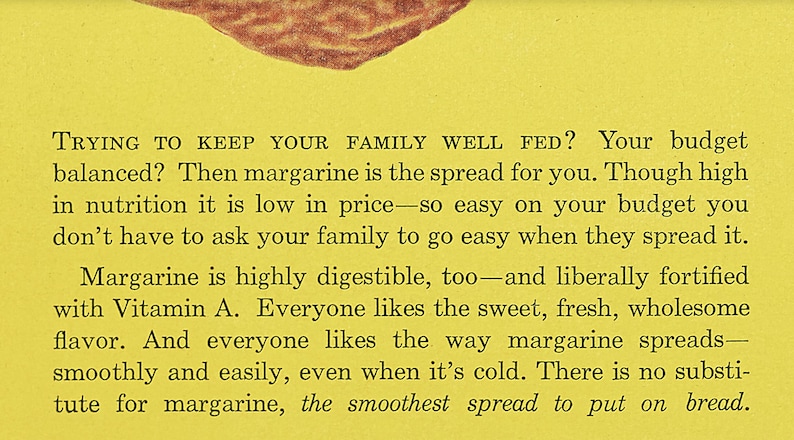 1940s Margarine Ad Print, Retro Kitchen Café Wall Art, Yellow Kitsch Kitchen Print (Digital Download) image 10
