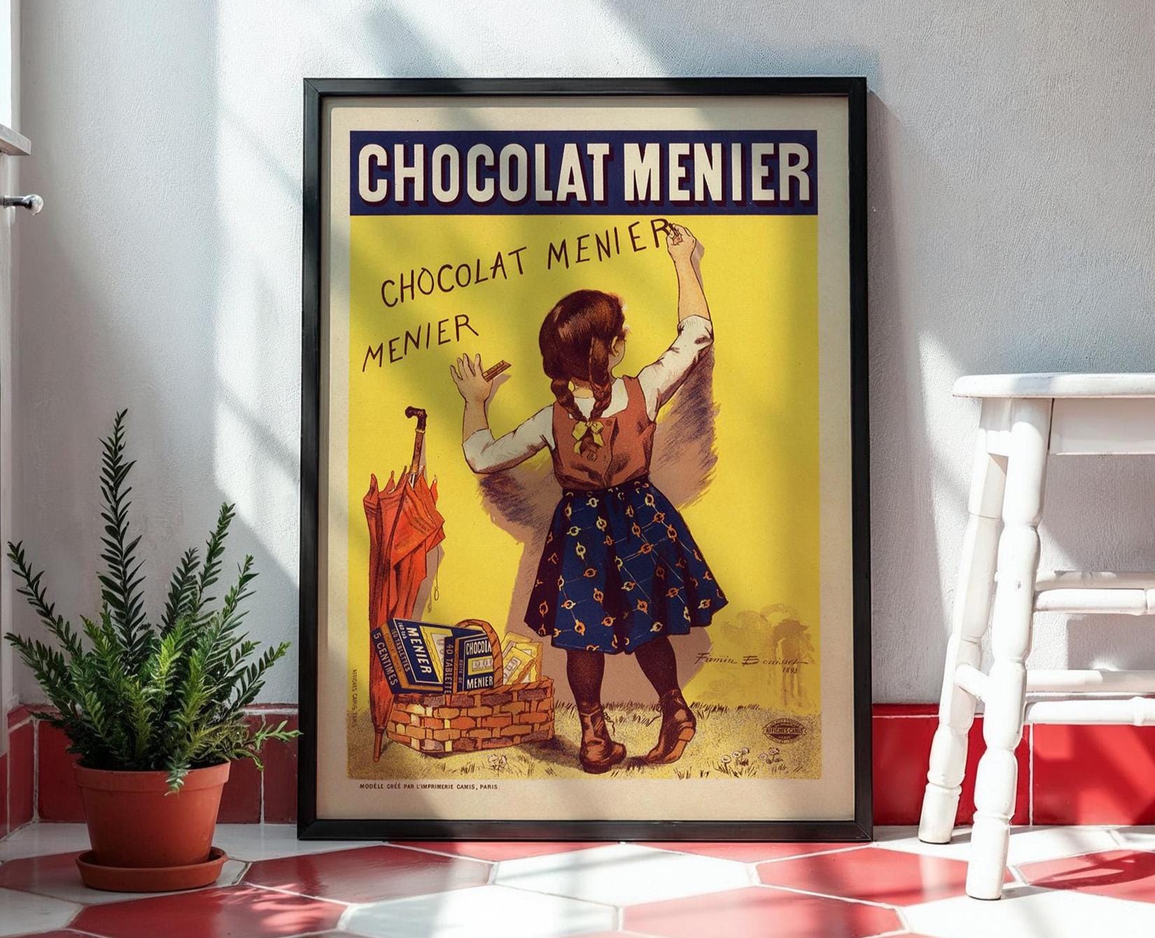 Vintage Advertising Poster for Chocolate, Chocolat Menier Poster