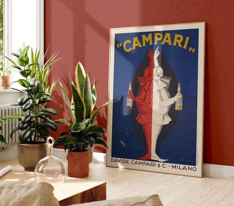 Campari Poster Vintage Print, 1920s Italian Liqueur Retro Drink Poster, Clown Print, Kitchen Print, Campari Bar Art (Digital Download) image 11