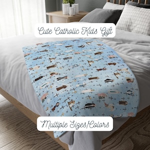 Catholic Kids Blanket, Religious Baby Gift, Catholic Nursery Decor