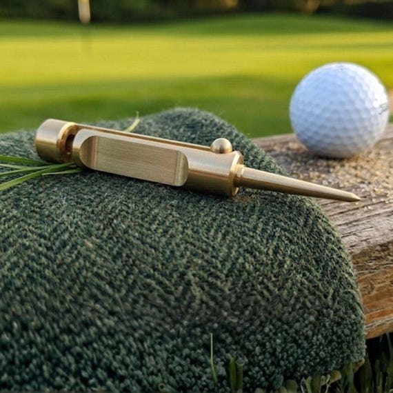 Custom Golf Retractable Divot Tool | Personalized Engraved Brass - Groomsmen Gift for Golfer