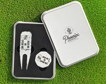 Custom Engraved Golf Divot Tool & Ball Marker Set: Personalized Golf Gift