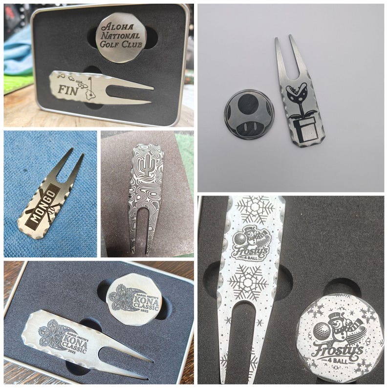custom golf divot tool personalzied ball marks and golf greenr repair tool