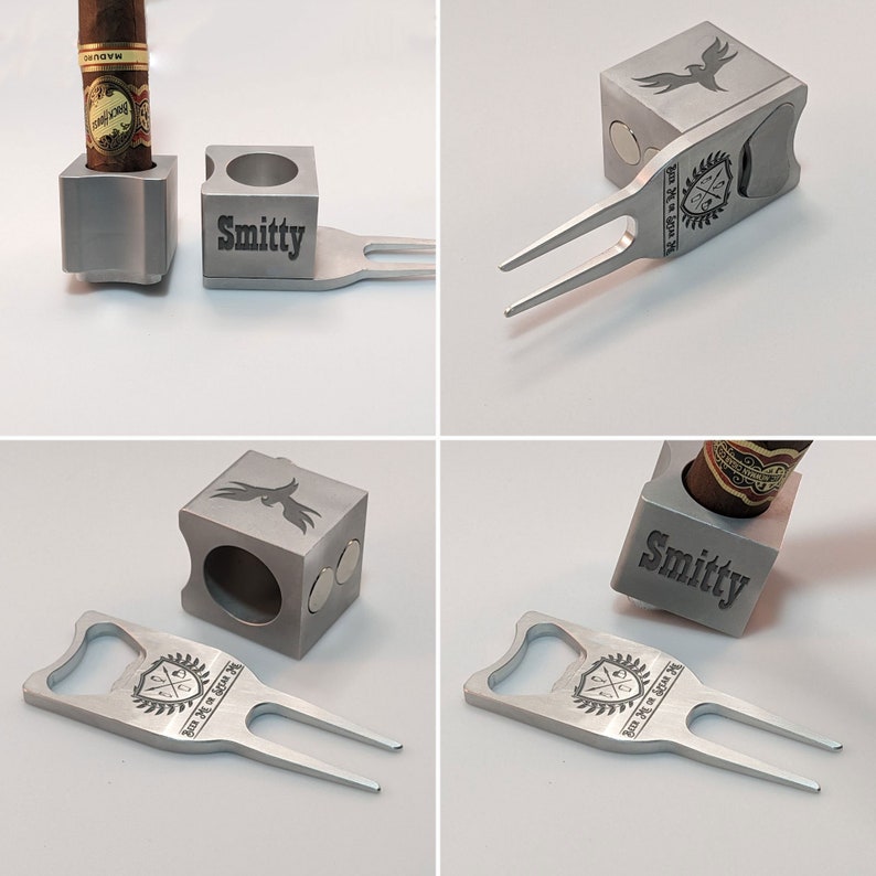 Custom Golf Cigar Holder With Divot Tool & Opener Ideal Gift for Golf