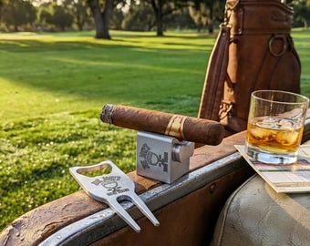 Personalized Golf Cart Cigar Holder – Divot Tool & Bottle Opener, American Made