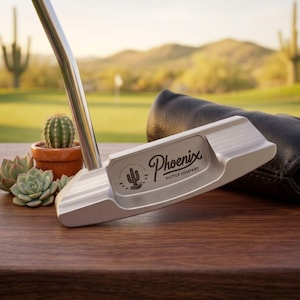 Palo de golf personalizado de acero inoxidable 303 con hoja fresada y grabado personalizado, fabricado en EE. UU.