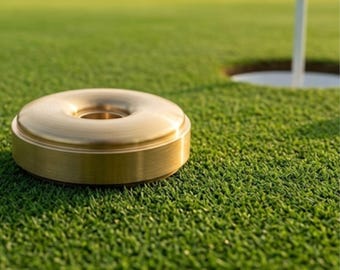Brass Golf Ball Marker | CNC Milled Greens Saver, Custom Engraved (1-1/4" Diameter)