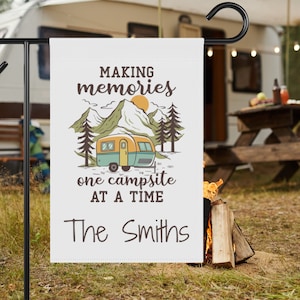Making Memories One Campsite at a Time Personalized Flag | Campfire Flag | Custom Camping Flag | Camper Flag | RV Sign | Campsite Flag