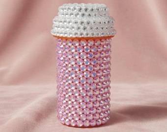 Kleine rosa Strass RX Flasche