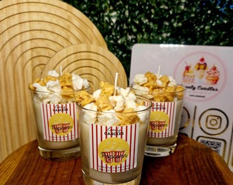 Popcorn Candle Scented Candle in a Glass Gift Idea for Friends Family Birthday Gift Christmas Movie Night Candle Gift for Film Lovers