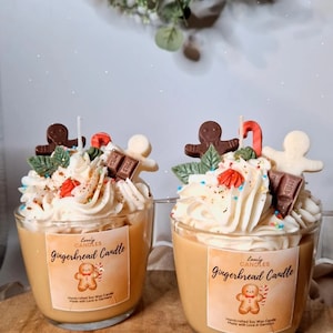 Gingerbread dessert candle gift idea Christmas Christmas candle Gingerbread scented candle winter decoration personalized candle Secret Santa gift