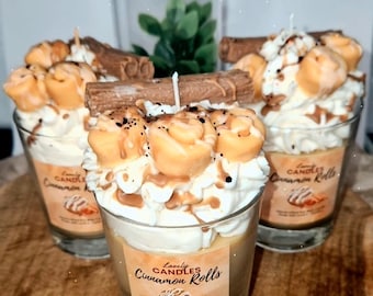 Cinnamon candle, autumn decoration, scented candle in a glass, dessert candle, gift idea, birthday, cinnamon candle, autumn candle, Christmas candle, Christmas gift