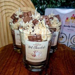Warme chocolade dessertkaars Warme chocolademelk kaars Winterkaars Herfstkaars Herfstdecoratie Winterdecoratie - Cadeau-idee Verjaardag, Eetkaarsdecoratie