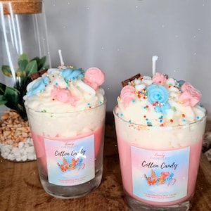 Cotton Candy dessert candle candy floss cream candle gift birthday candle birthday present colorful candle food candle small gift
