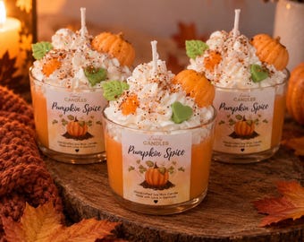 Pumpkin Spice Candle, Autumn Gifts, Pumpkin Candle, Gift Idea, Birthday, Halloween, Autumn Decoration, Halloween Candle, Candle in a Glass, Pumpkin Candle Decoration