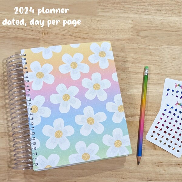 Day Per Page Planner, Daily Planner, Hourly Schedule Planner, A5 Planner, Spiral Planner, Dated Planner, 2024 Daily Planner, 2024 Planner