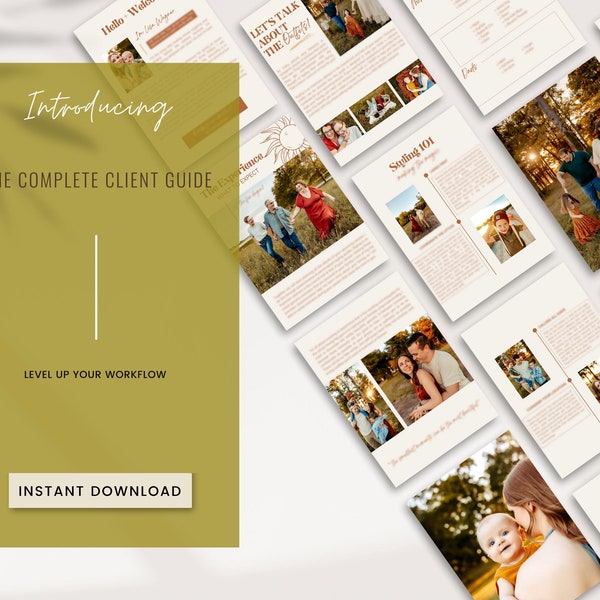 CANVA Complete Client Guide | Style Guide for Photography | FAQ Template | Client Welcome Packet | Onboarding Guide | Session Guide Content