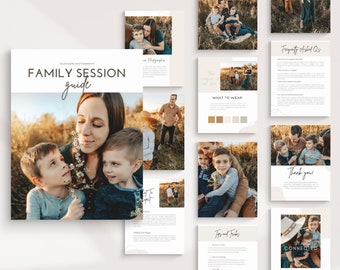 CANVA Photography Family Session Guide | Client Welcome Packet | Styling Guide Photography | Session Guide Template | FAQ Template | Welcome