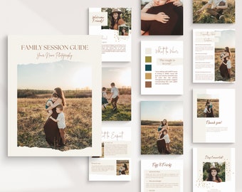 CANVA Photography Family Session Guide | Client Welcome Packet | Styling Guide Photography | Session Guide Template | FAQ Template | Welcome