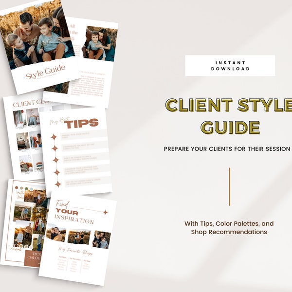 CANVA Client Style Guide | Client Closet Template | Wardrobe Guide | Brand Style Guide | Styling Guide Photography | What to Wear Guide