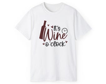 Camiseta Wine O'Clock, camiseta para amantes del vino, camiseta divertida para beber, camiseta con alcohol, ropa para Wine Time