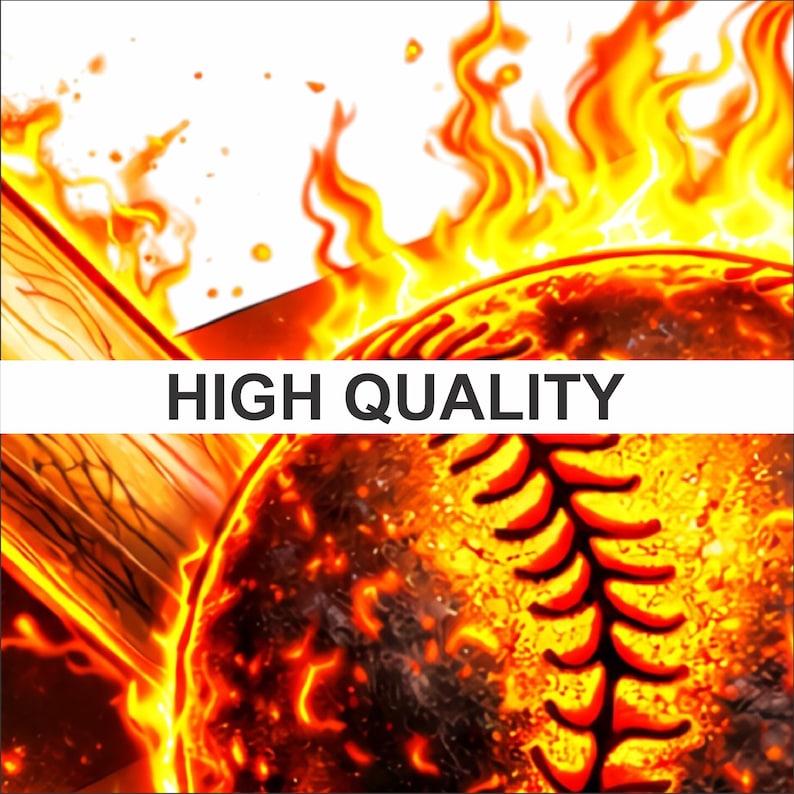 Baseball Fire PNG | Flaming Baseball Design | Crossed Bats Illustration ...