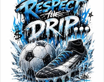 Respeite o Gelo da Chuteira PNG | Design de Futebol Congelado | Gráfico de Bola e Chuteira de Futebol | Design Esportivo Streetwear | Arquivo para Impressão DTF DTG