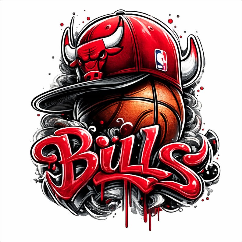Baloncesto Bulls PNG / Diseño de camiseta de baloncesto callejero / Gráfico deportivo urbano / Camiseta de aficionado al baloncesto PNG / Sublimación / Descarga instantánea imagen 4