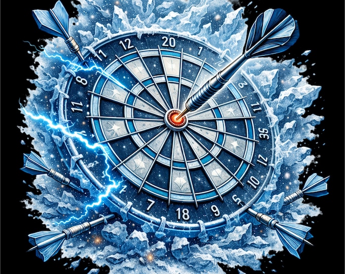 Dartboard PNG | Ice Dartboard Design | Darts Bullseye Graphic | Darts Player Shirt png | Pub Game Dartboard | DTF DTG Print File