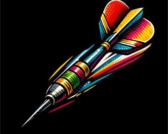 Darts PNG | Colorful Dart Illustration | Dart Player Shirt Design | Darts Game Art | Sublimation PNG | Sports Graphic | Instant Download