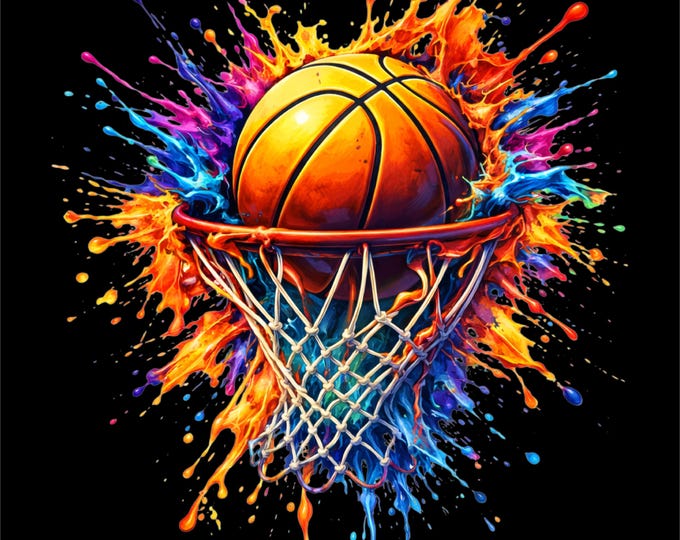 Basketball PNG | Basketball Hoop Illustration | Basketball Player Shirt Design | Basketball Sports Graphic | DTF DTG Print File
