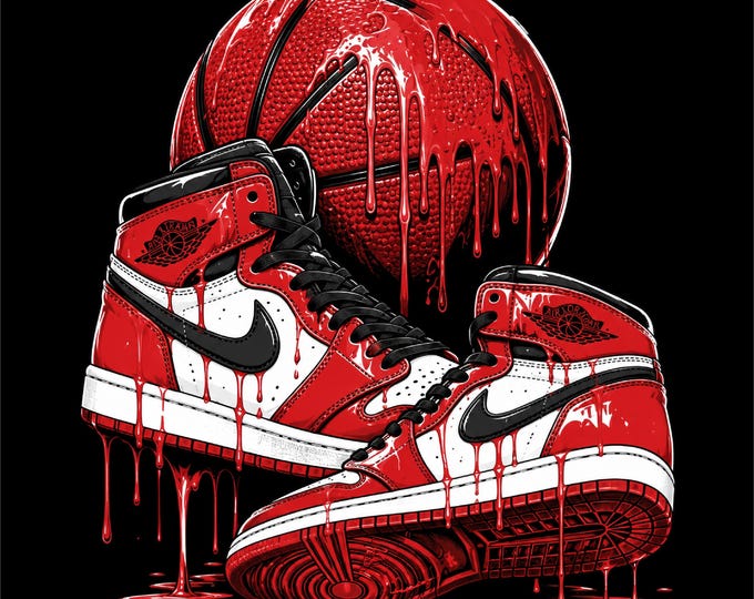 Red Basketball PNG Design | Basketball & Sneakers Artwork | Red Sports Graphic | Basketball Shoes PNG | Hoops Streetwear Illustration |