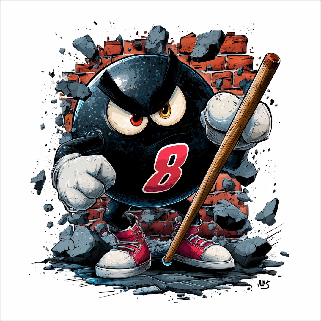 Angry 8 Ball PNG | Billiards Brick Breaker Design | Pool Cue | Eight ...