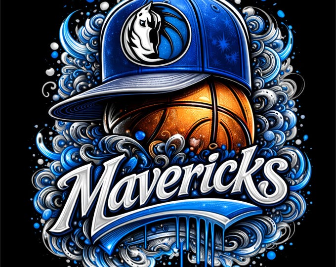 Mavericks Basketball | Blue Horse Basketball PNG | Western Street Style Sports Graphic (DTF DTG Print File)