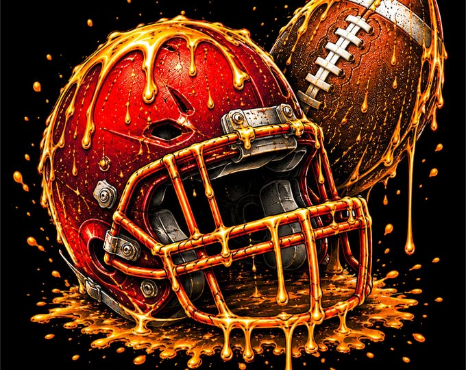 Orange Football PNG Design | Football Helmet & Football Artwork | Orange Football Graphic | Football Sports PNG | Football Streetwear