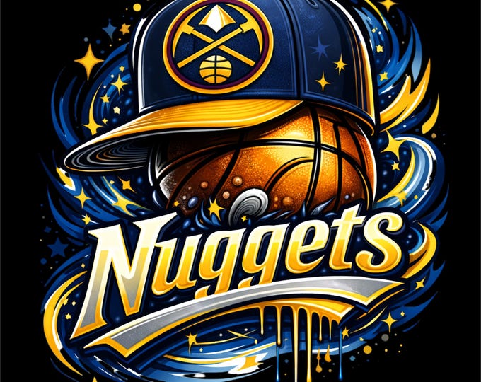 Nuggets PNG | Mountain Hoops Design | Urban Street Sports Graphic | Basketball Shirt Design | DTF DTG Print File