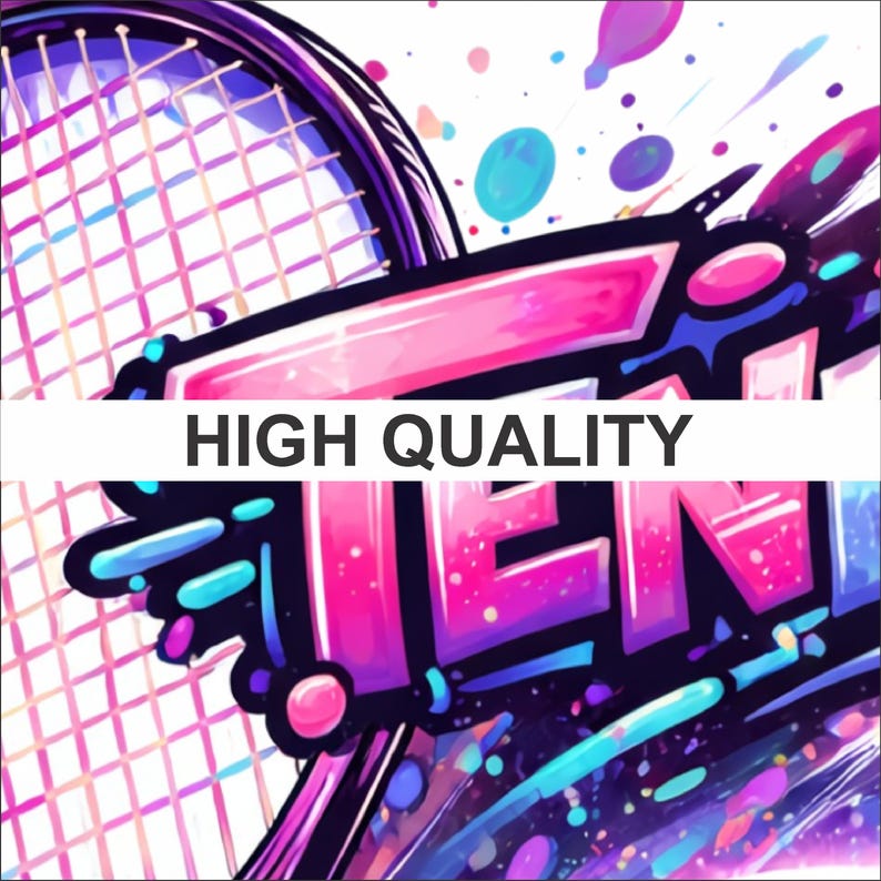 Tennis PNG | Tennis Racket Illustration | Neon Tennis Ball Design ...
